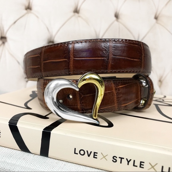 Brighton Accessories - Brighton gold silver brown heart belt